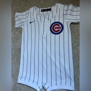 NWOT Chicago Cubs Nike White and Blue Striped Jersey Romper
